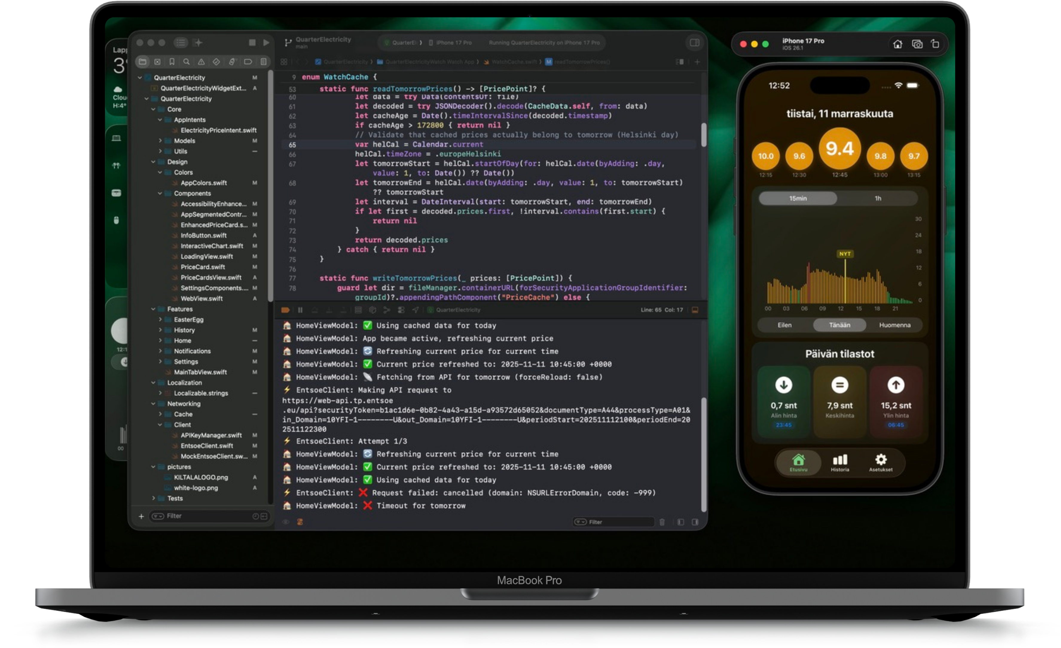 Kiltala Productions ohjelmistokehitys MacBook Prolla Xcode-ympäristössä