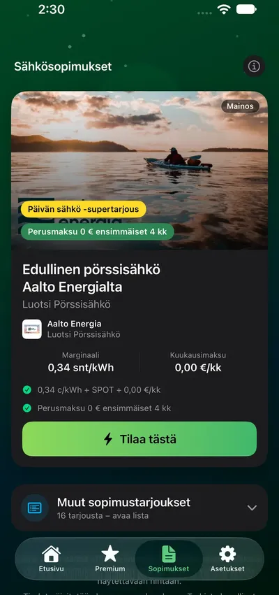 Päivän Sähkö: Electricity contracts